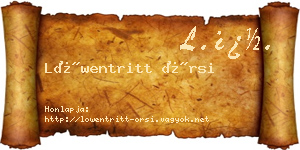 Löwentritt Örsi névjegykártya